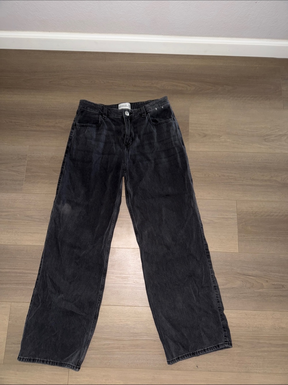 abercrombie kids Black ultra Wide-Leg Jeans
